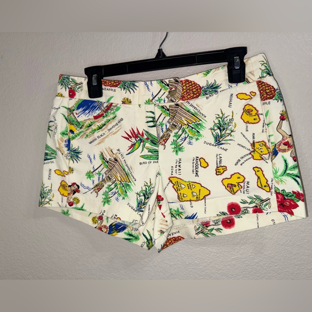 J. Crew Chino‎ City Fit Hawaiian Graphic illustrated Map Shorts- Size 4